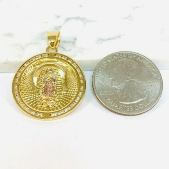 Cadena de la Virgen de Guadalupe Oro Laminado para Hombre y Mujer 22" Necklace - Picture 8 of 8